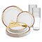 Smarty Had A Party White with Burgundy and Gold Harmony Rim Plastic Wedding Value Set, 720PK 640BGVS120 - alternate 1